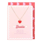 Collier Cœur en Émail Meilleure Amie Carte de Vœux de la Saint-Valentin