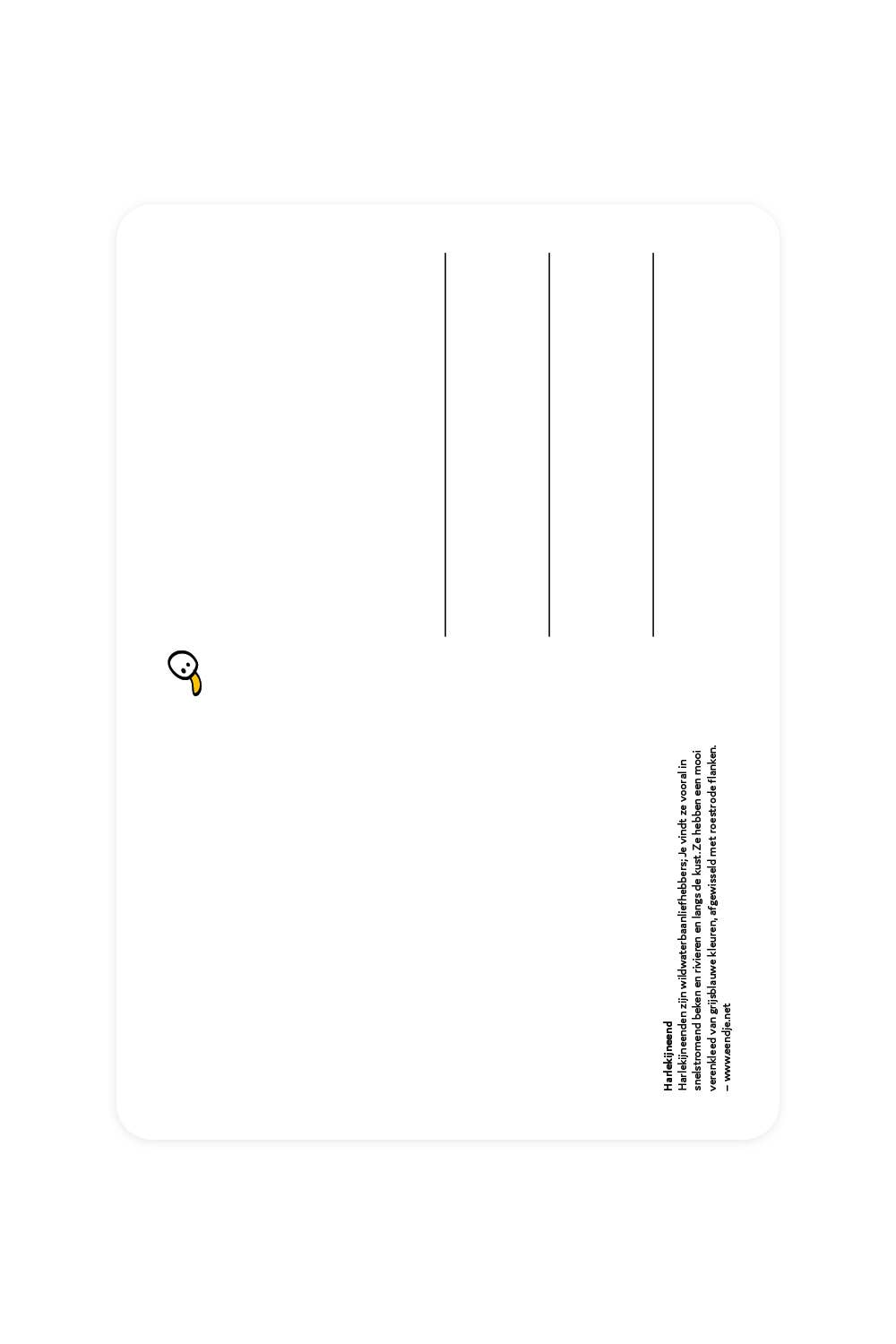Postkarte mit Harlekinente
