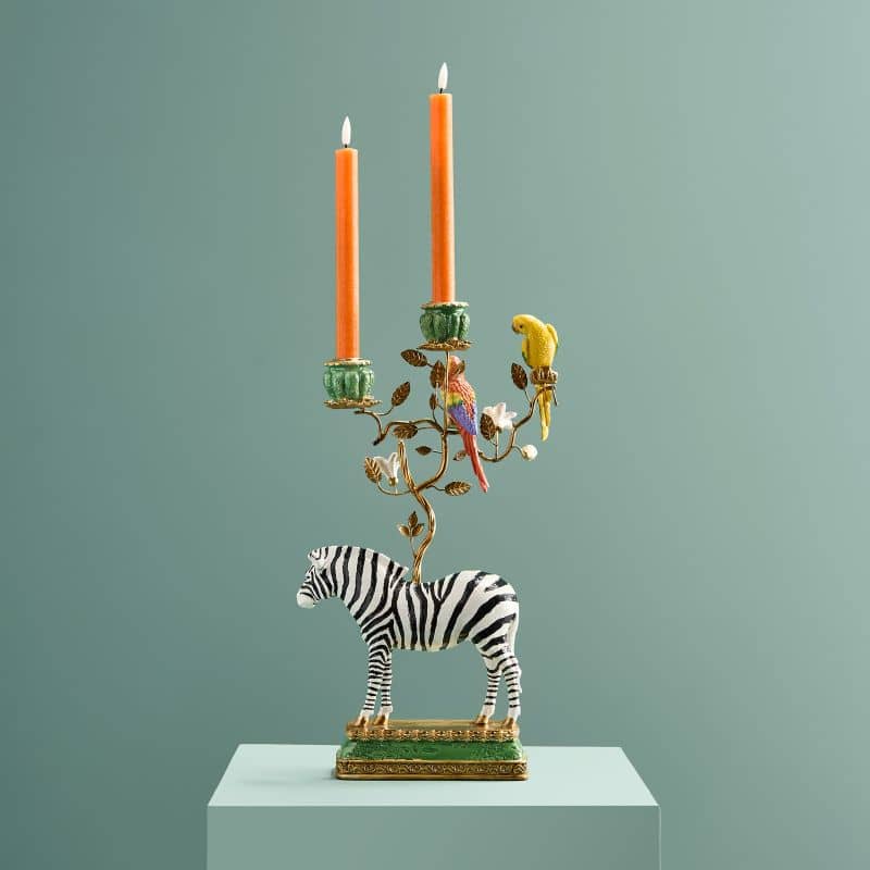 Poly/metal zebra chandelier, 27 x 9 x 45 cm