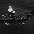 porte cles moto chopper avec ange gardien fabach 