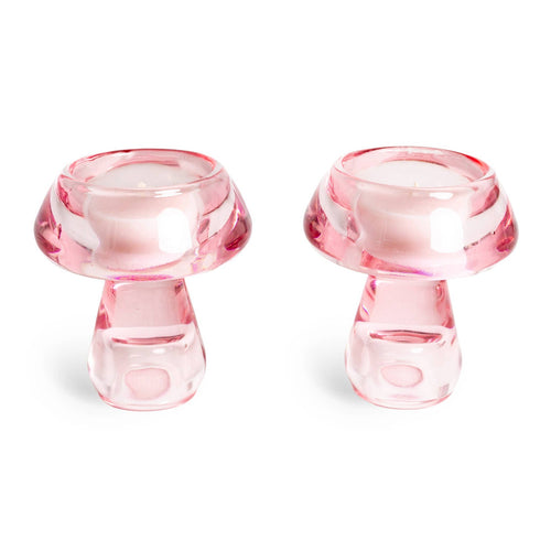 Lot de 2 Bougeoirs Champignon Roses S3 Helio Ferretti Vue 2