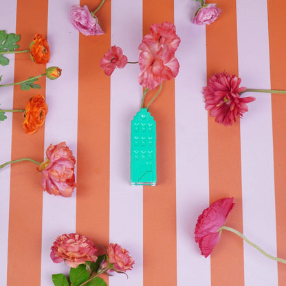 Flower vase - Home vase - Ceramic - Sea green - 5x4.5x14.5 cm