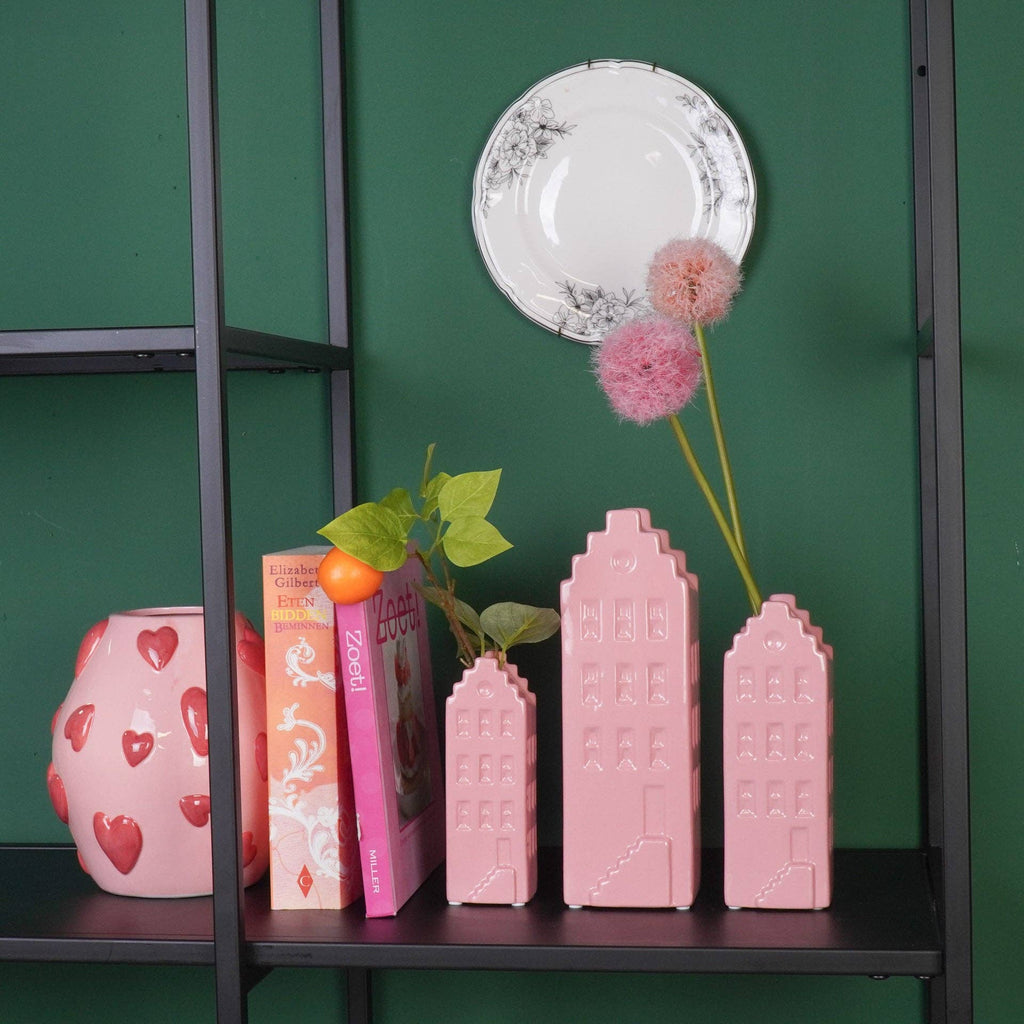 Blumenvase – Wohnvase – Keramik – Hellrosa – 5 x 4,5 x 14,5 cm