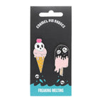Pins émaillés « glace gothique en train de fondre »