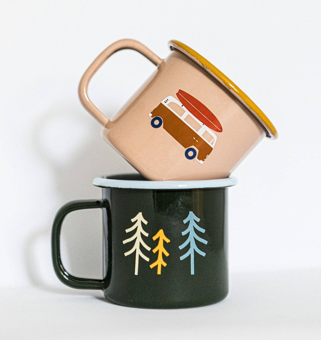 Kleiner Emaillebecher „Go Camping“