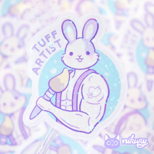 Designcadeau – autocollants lapin artiste peintre tuff artist nikury 