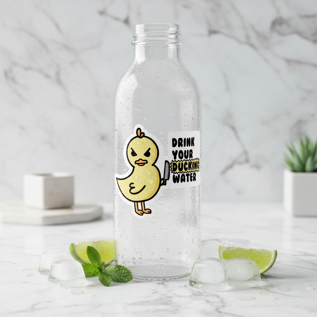 Sticker Canard "Drink Your Ducking Water"