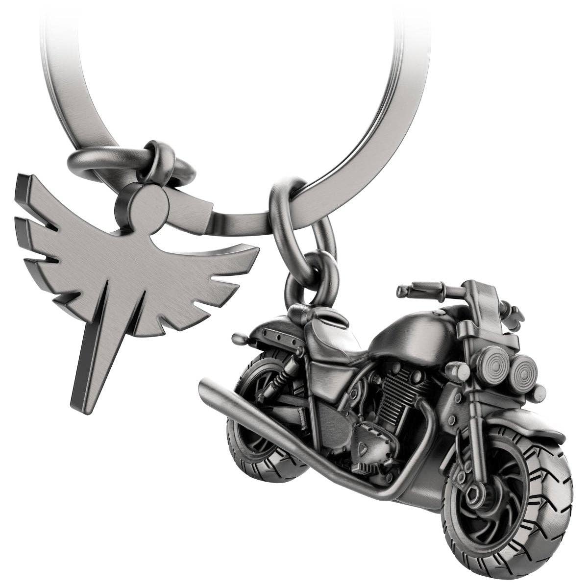 Motorcycle "Chopper" keychain with guardian angel