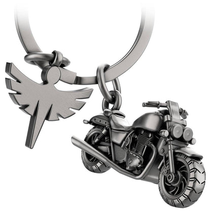 "Chopper" Motorcycle Keychain with Guardian Angel