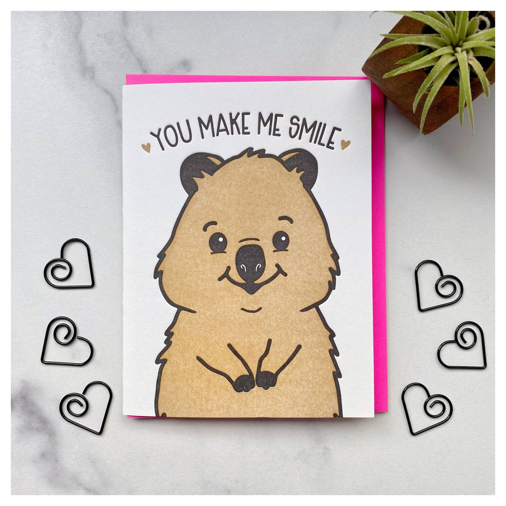 Quokka-Grußkarte „Du bringst mich zum Lächeln“