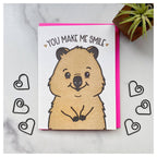 Quokka-Grußkarte „Du bringst mich zum Lächeln“