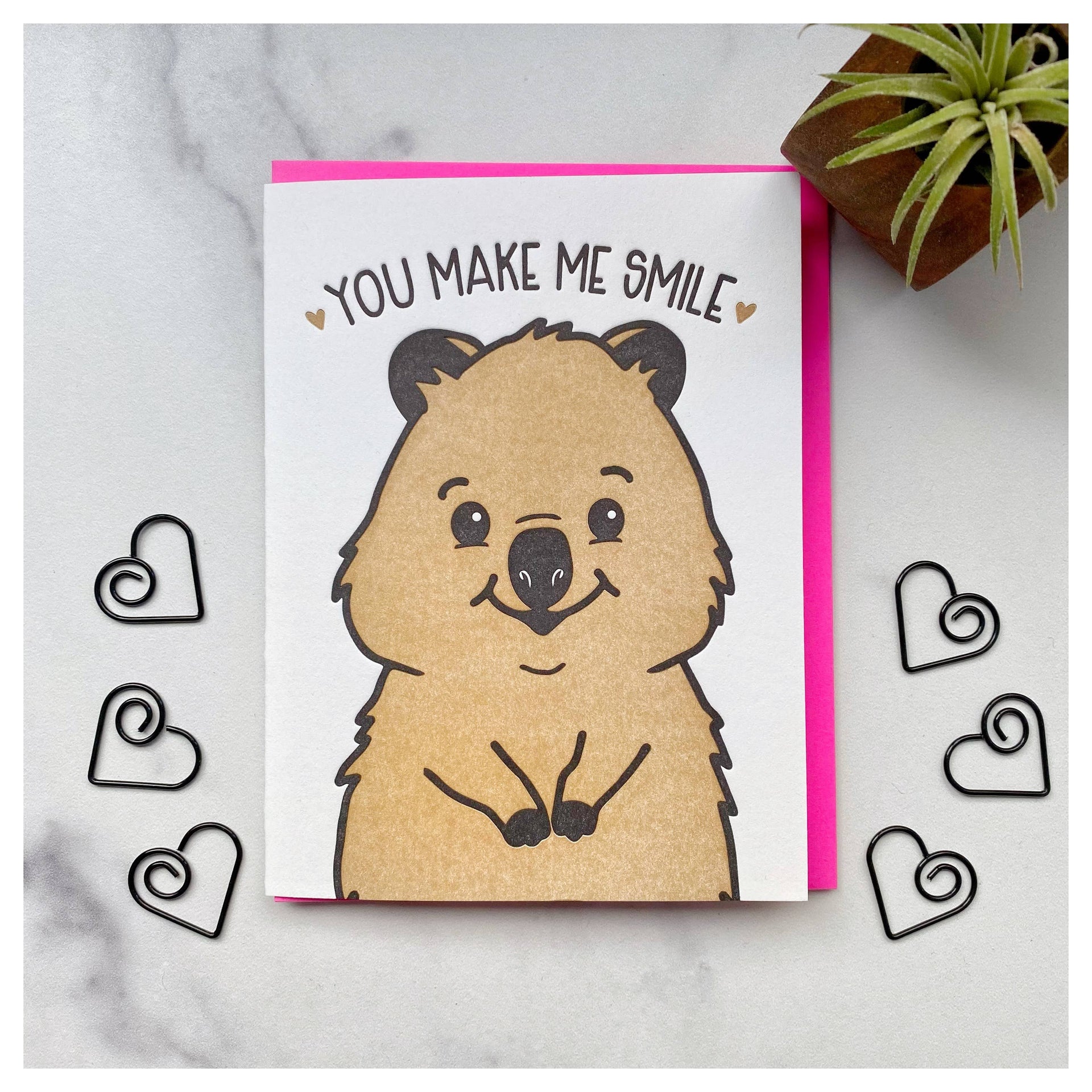 Quokka-Grußkarte „Du bringst mich zum Lächeln“