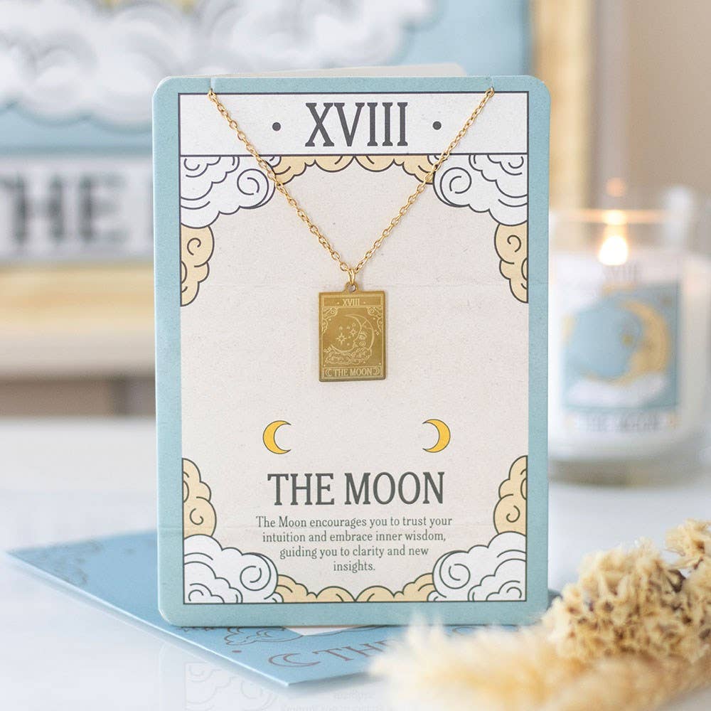 Collier Carte de Tarot Vintage de la Lune