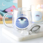 Intuition doppelwandiger Glasbecher mit Aura-Kristall-Tee-Ei