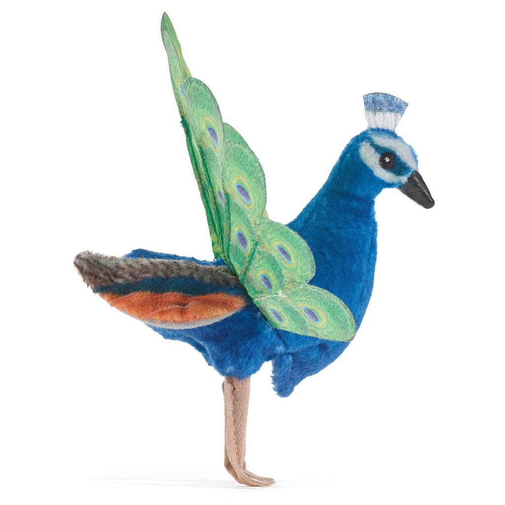 Marionnette à doigt Paon Folkmanis réaliste
