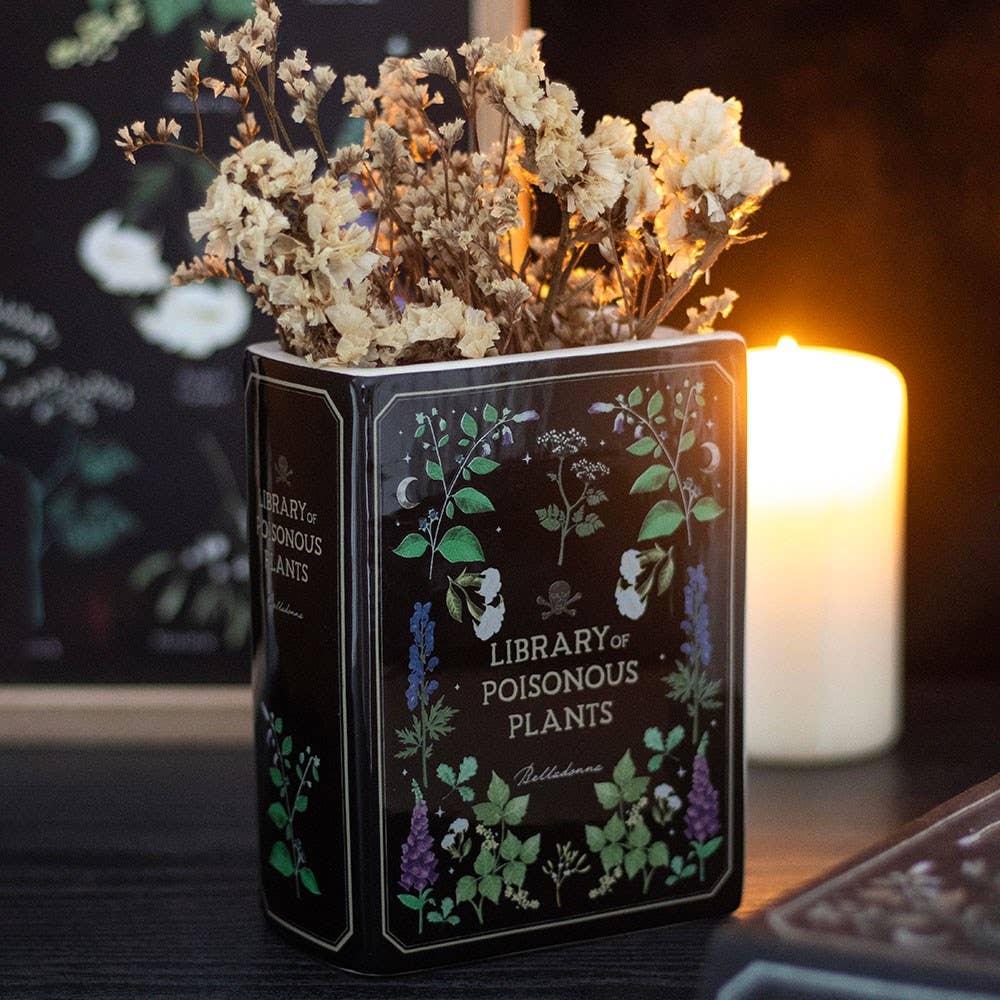 Vase in Buchform - Gotische Botanik giftiger Pflanzen