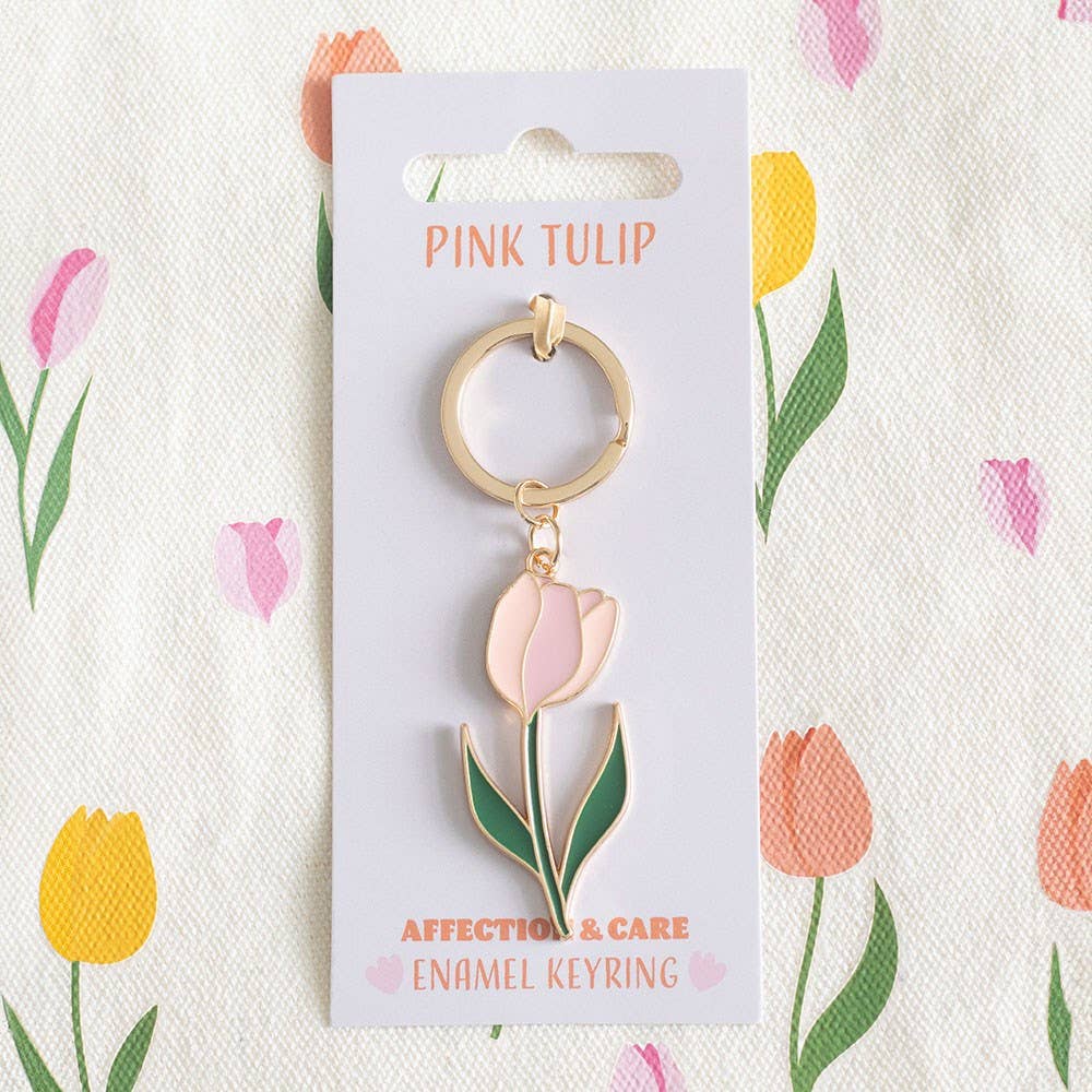 Pink Tulip Keychain
