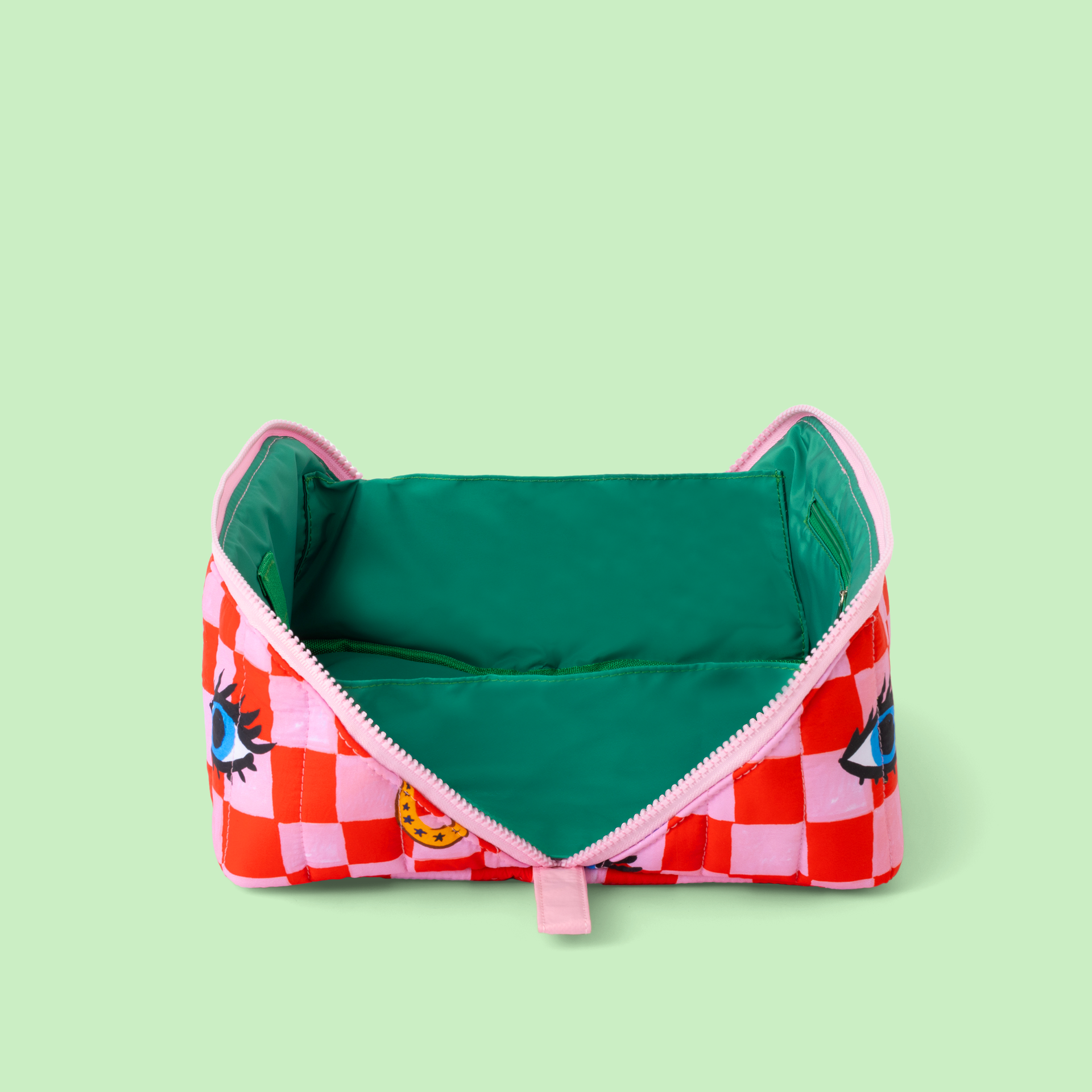 Check-Icons, flaches Layout, Kulturbeutel