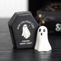 Ensemble de 24 fantômes de poche en céramique pour Halloween dans un présentoir