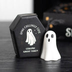 Ensemble de 24 fantômes de poche en céramique pour Halloween dans un présentoir