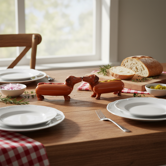 Ensemble de Salière et Poivrière Happy Hot Dogs