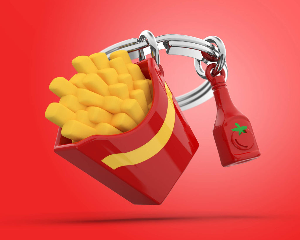 Schlüsselanhänger mit Pommes Frites