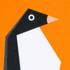 Carte Postale Pingouin Origami