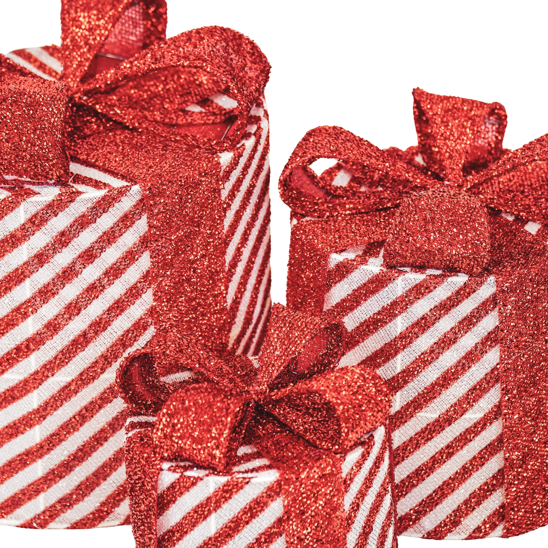 LED-Weihnachtsgeschenk – S3 – Polystyrol – Rot/Weiß – 15/20/25 cm