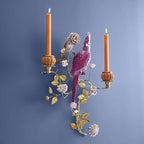 Wandleuchte Papagei orange/rosa