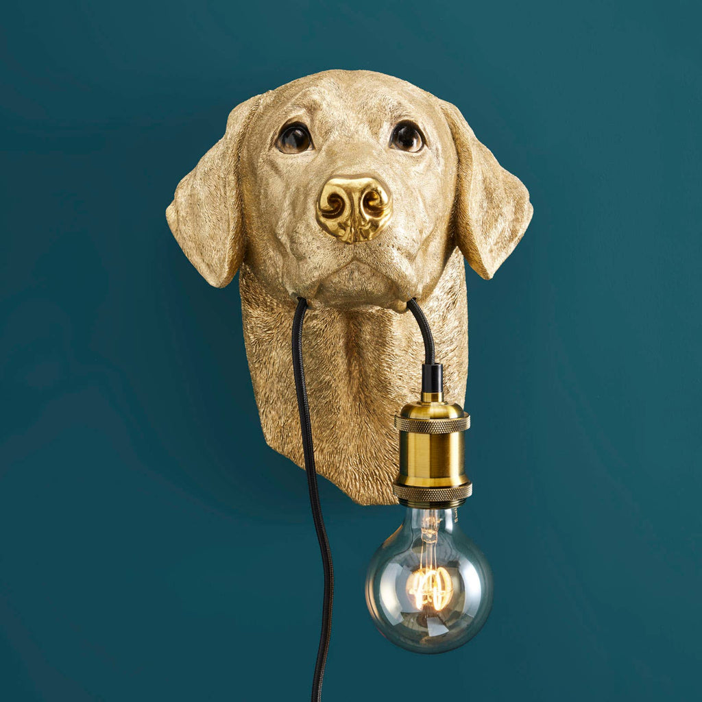 Wandleuchte Labrador "Lucky" gold