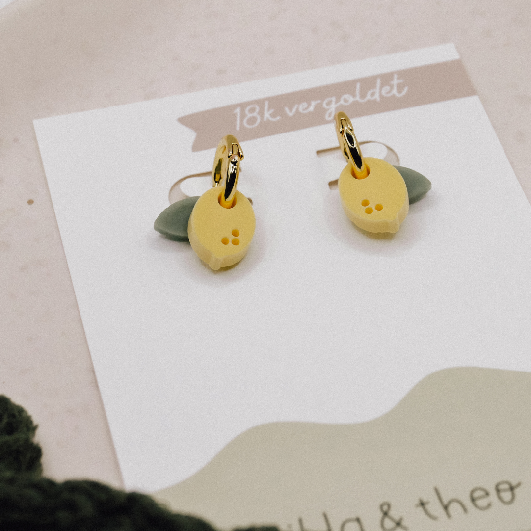 Boucles d'oreilles créoles Citron