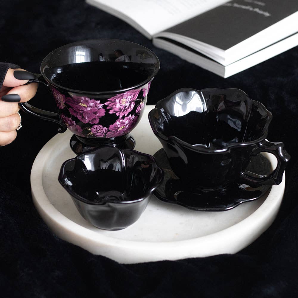 Tasse et soucoupe Rose Noire | Objetos de diseño y regalos originales