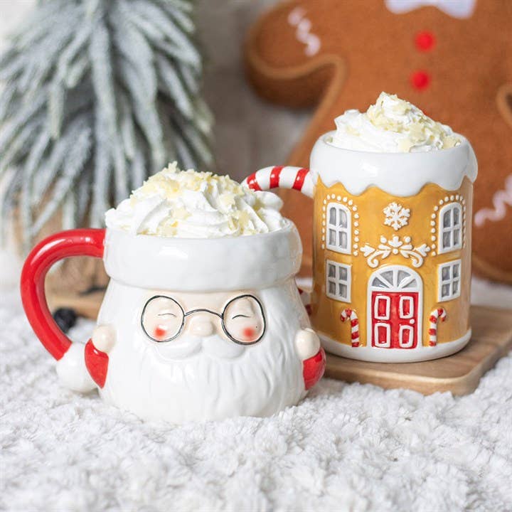 Gingerbread House &amp; Candy Cane 3D Mug
