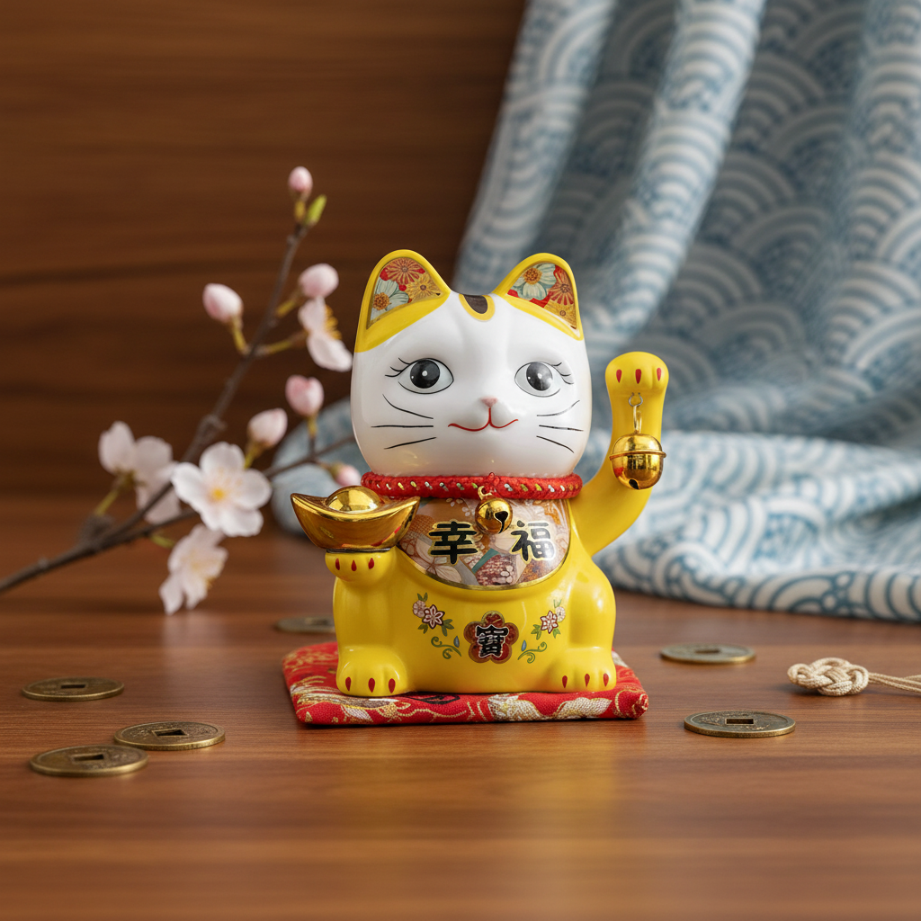 Tirelire Chat Chanceux Jaune | Oggetti di design e regali originali