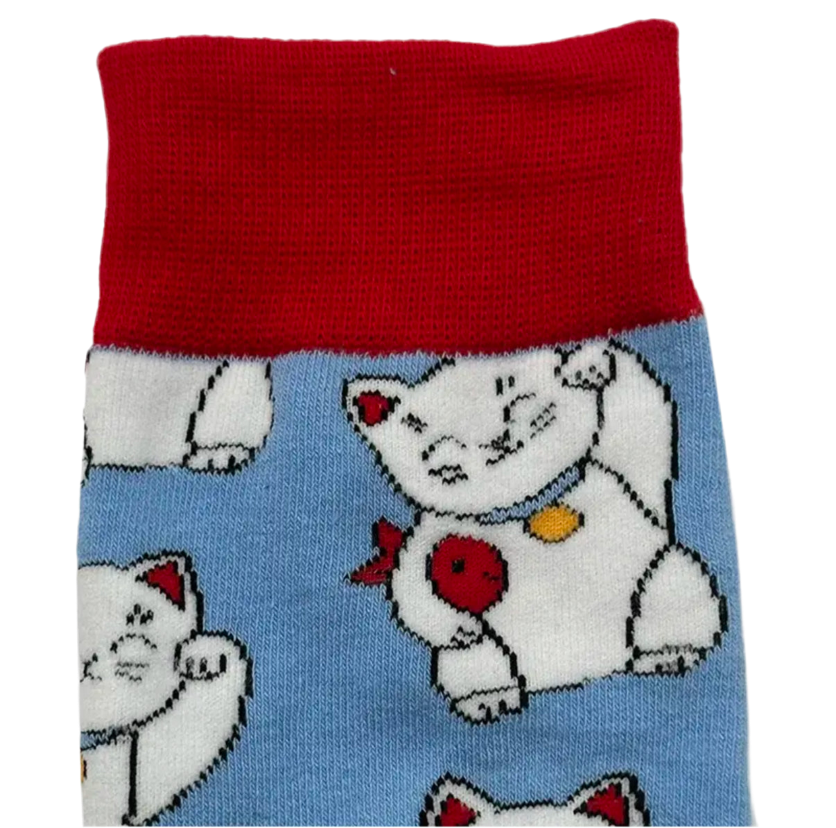 Oggetto regalo di design – chaussettes chat chanceux blanc lcc