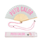 Éventail « Puto calor » Gris – Fisura