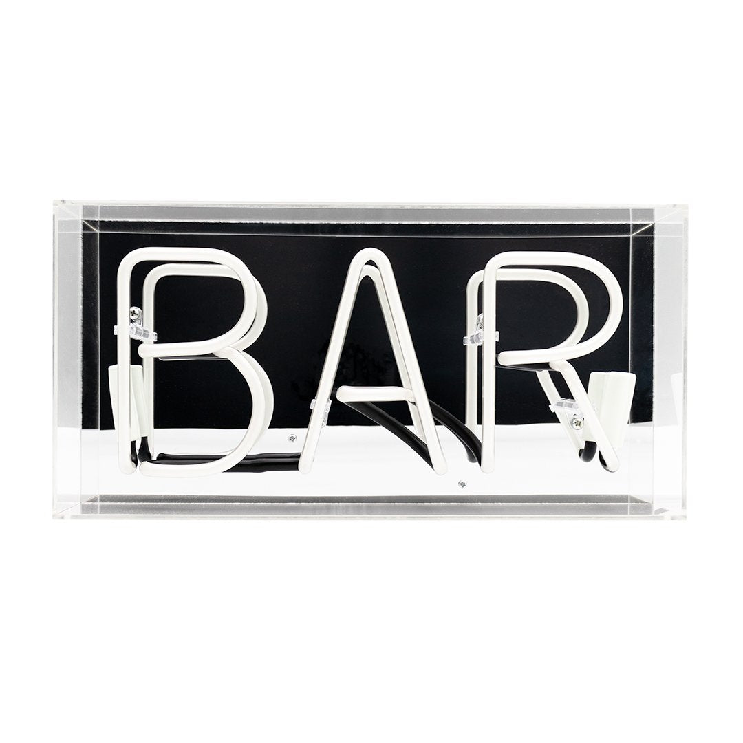 'Bar' Glass Neon Sign - PINK