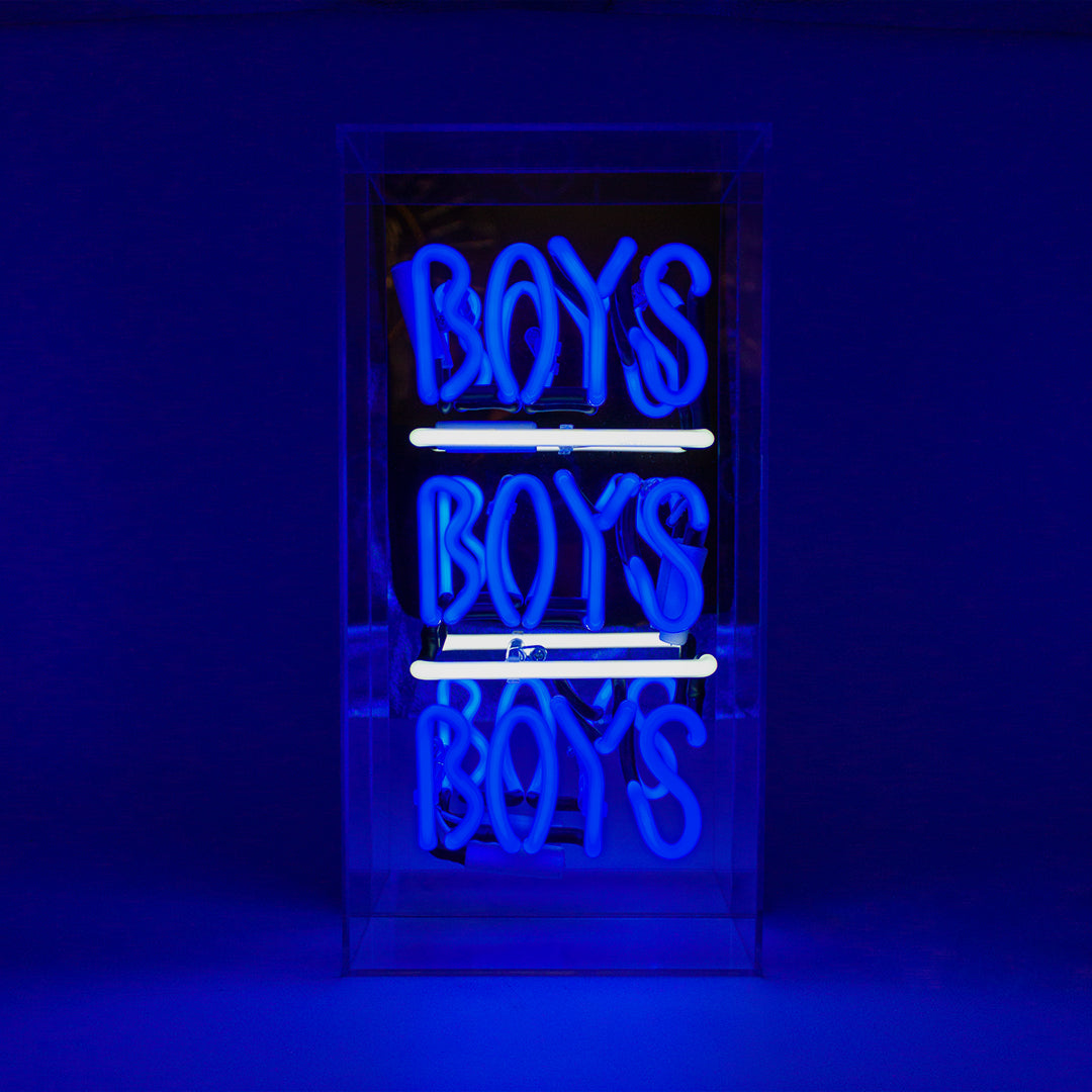'Boys Boys Boys' Enseigne Néon en Verre