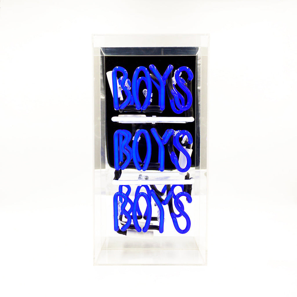 'Boys Boys Boys' Glass Neon Sign