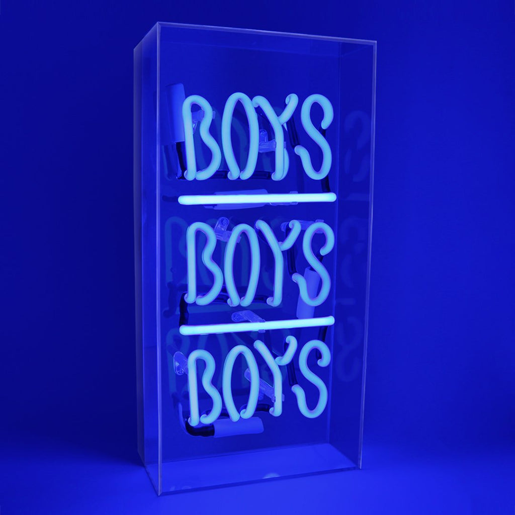 'Boys Boys Boys' Glass Neon Sign
