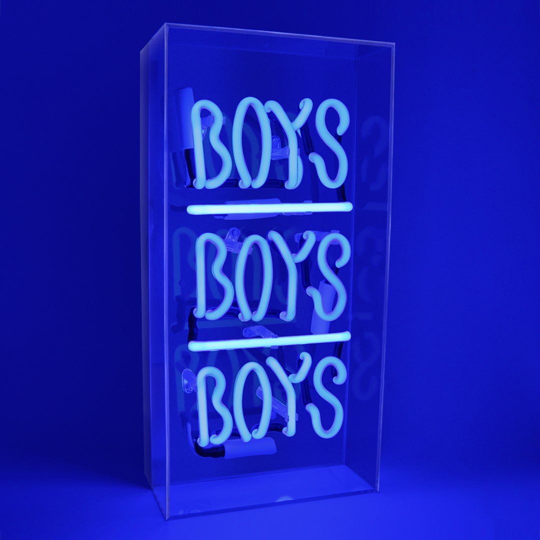 'Boys Boys Boys' Enseigne Néon en Verre