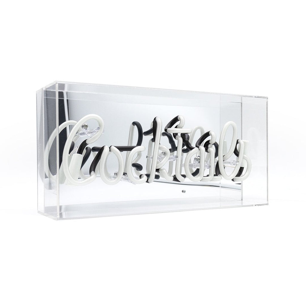 'Cocktails' Glass Neon Sign - Pink