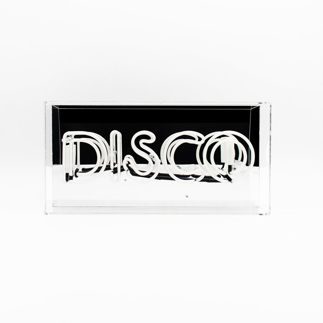 "Disco" Glass Neon Sign - Yellow