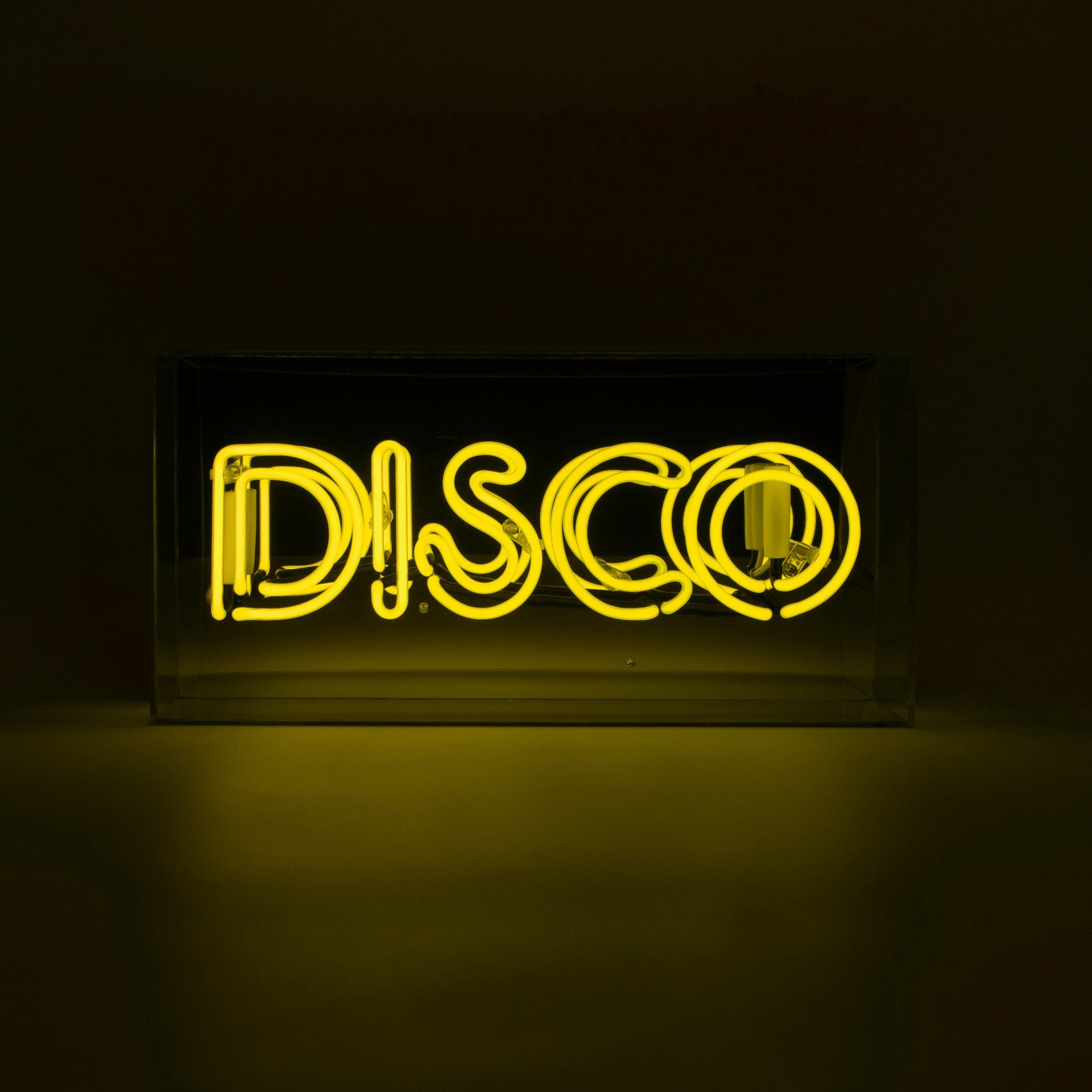 "Disco" Glass Neon Sign - Yellow