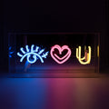 'Eye Love You' Glass Neon Sign