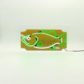 'Trophy Fish' Glass Neon Box Sign - Green – Locomocean