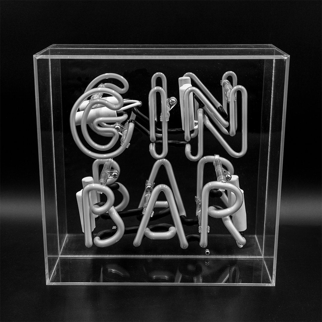 'GIN Bar' Glass Neon Sign