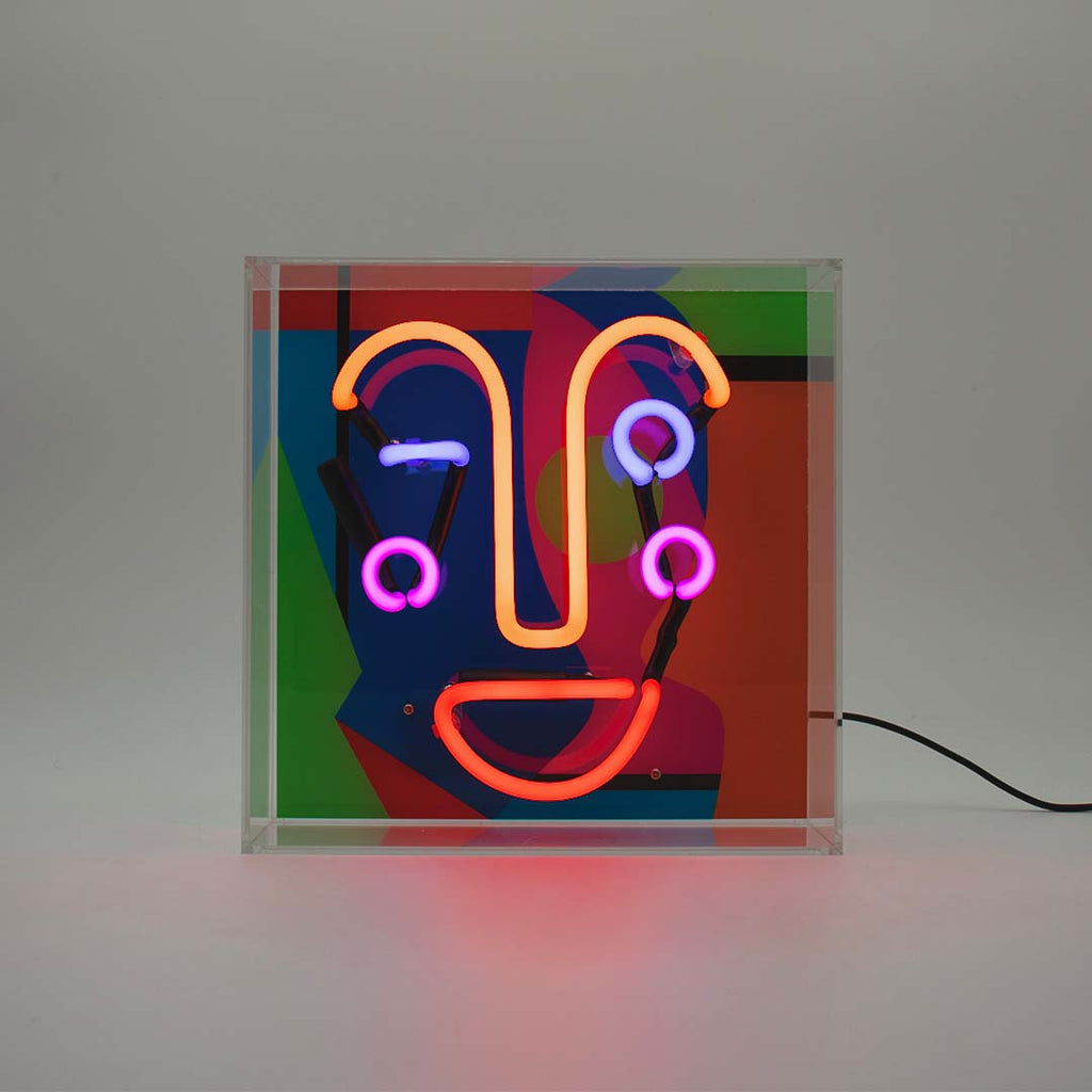 'Memphis Face' Neon Box Sign