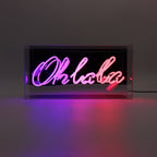 'Oh La La' Glass Neon Box Sign