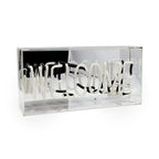 'Welcome' Glass Neon Sign - White